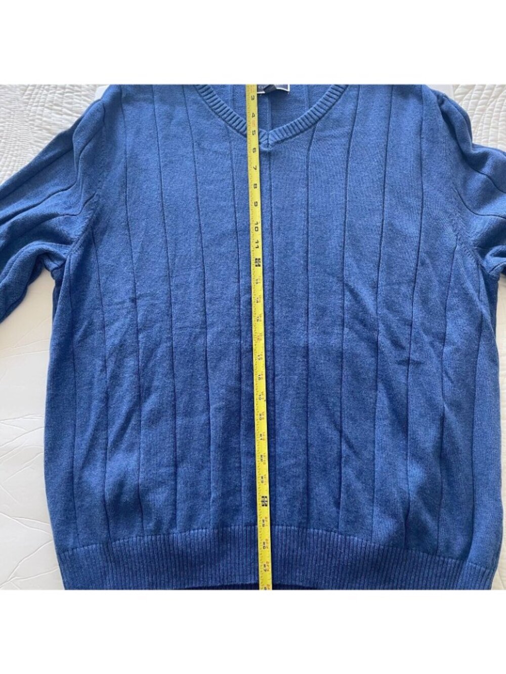 Club Room Men's Retro V Neck Pullover cardigan Sweater Blue Size 3XL - Picture 8 of 10